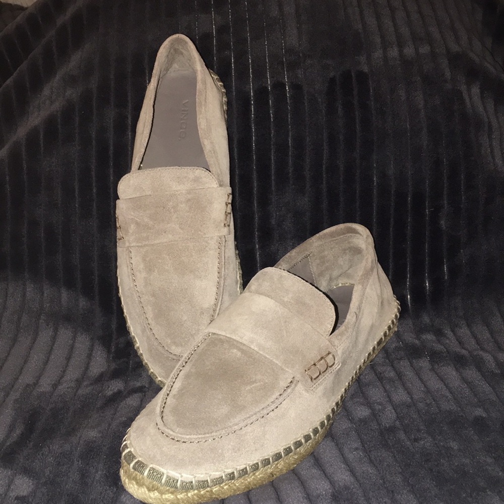 Vince Grey Suede Loafer Espadilles